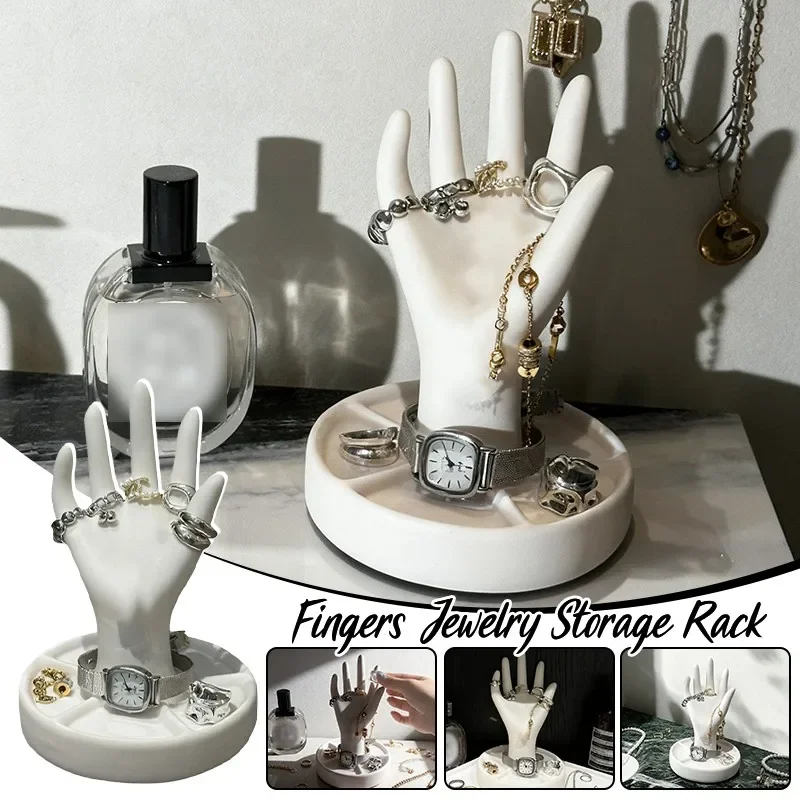 

12x12x16.5cm Finger Jewelry Storage Rack Hand Shape Jewelry Storage Holder Ring Display Holder for Bangles Watch Home Ornament