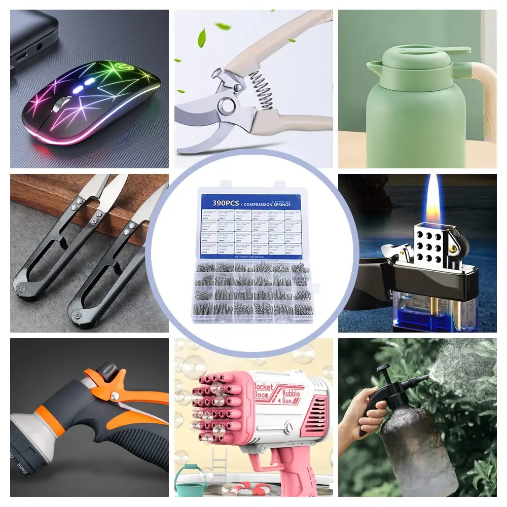 304 Compression Spring Combination Set, 390 Pieces Of 24 Different Sizes Of Stainless Steel Springs