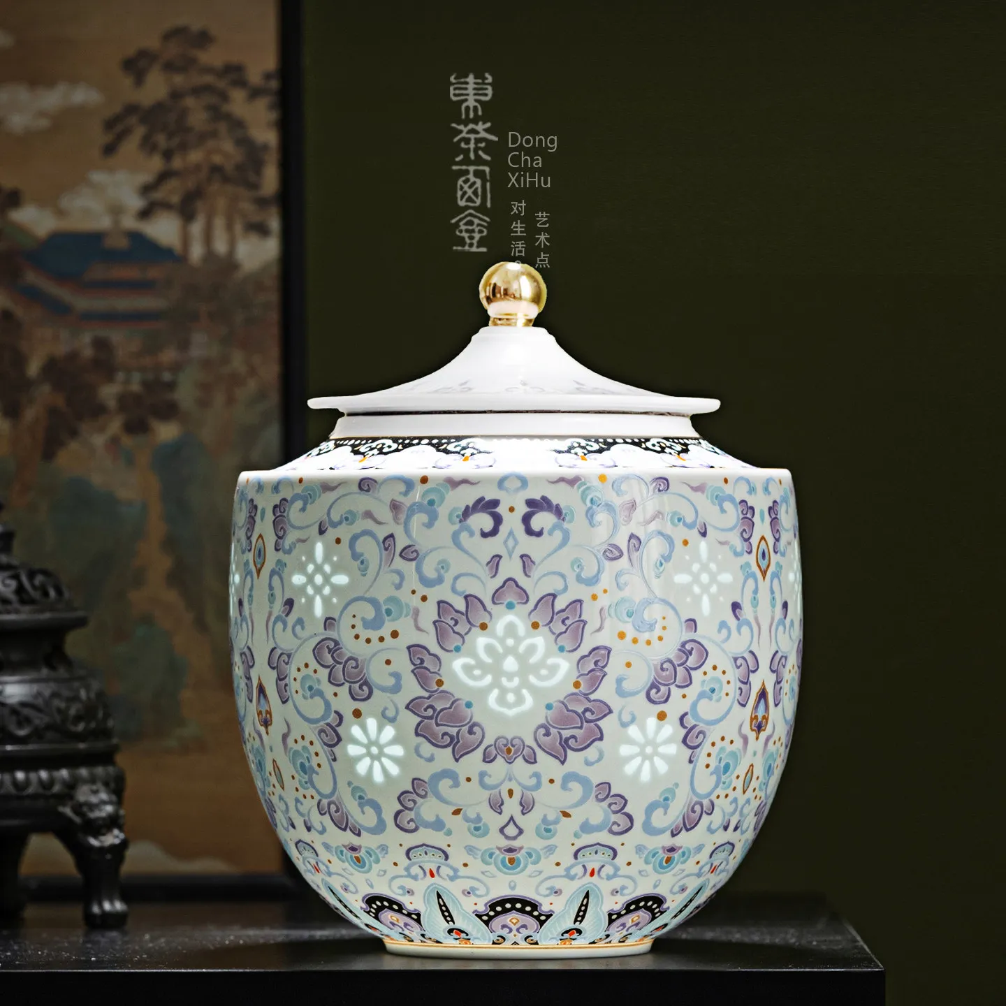 YFY Linglong ceramic tea can large enamel color  can sealed noble  warehouse  packaging gift box  gift