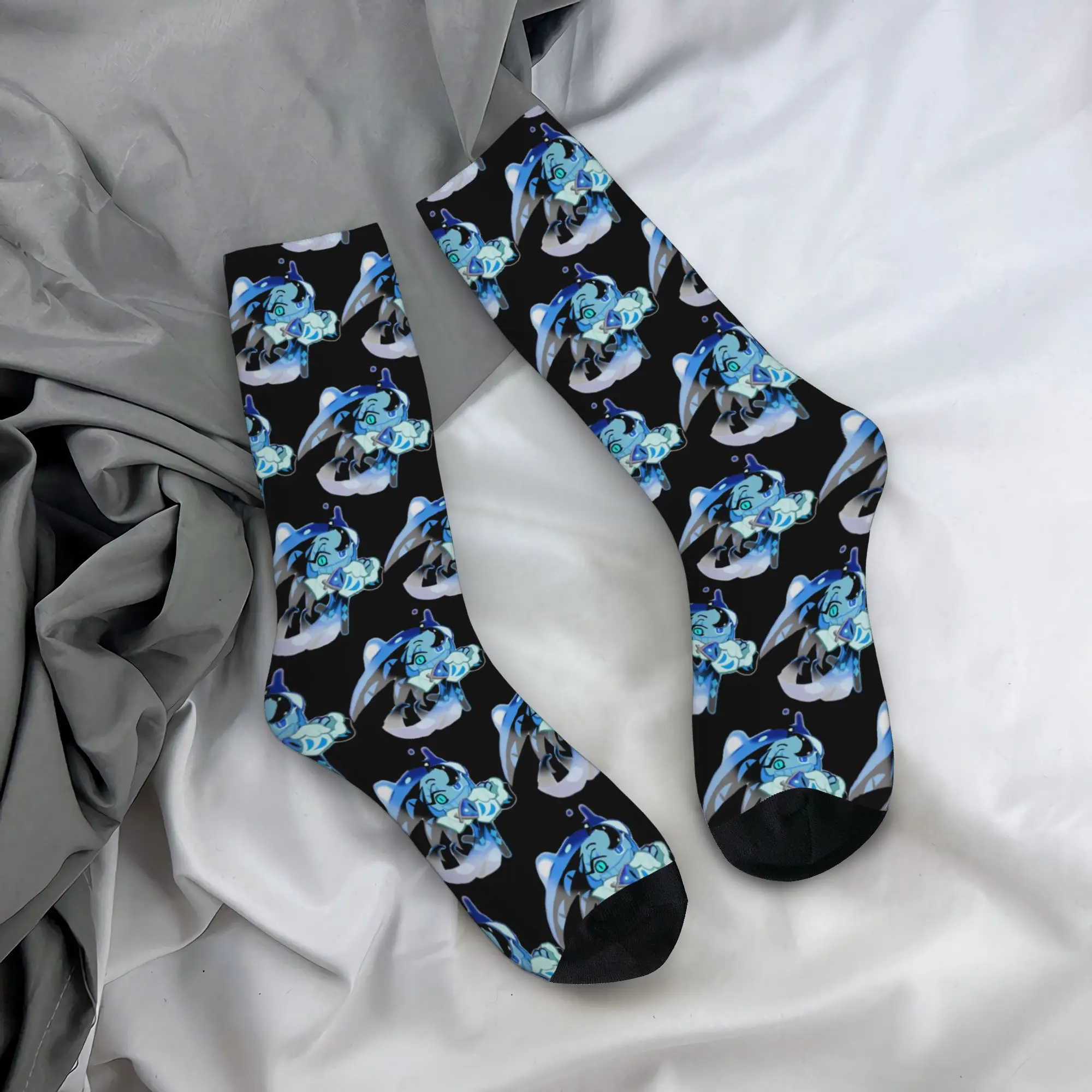 Cookie Run Kingdom Shadow Milk Cookie Accessories Men Women Socks Flexible  Skateboard Middle Length Socks Cute Present