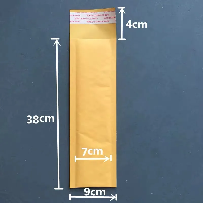 100pcs New Kraft Bubble Mailers Padded Envelopes Long Style Yellow Long Self Sealing Shipping Bags For Jewelry Gift Express Bag