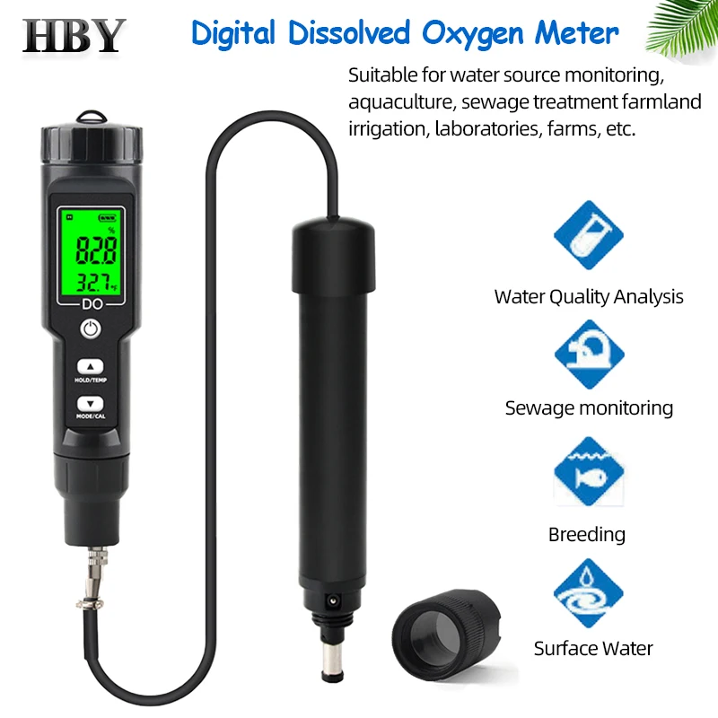 DO9100 Digital Dissolved Oxygen Meter Portable Aquaculture High Precision Water Quality Detector Aquarium Hydroponics Tester