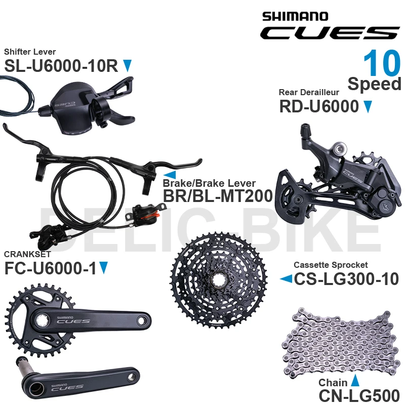 SHIMANO CUES U6000 Groupset SL-U6000-10R RD-U6000 FC-U6000-1 CS-LG300 CS-LG400 CN-LG500 MT200 DISC BRAKE Original Parts