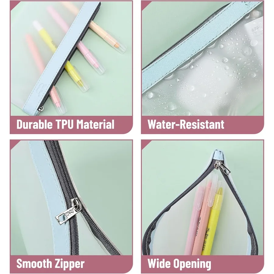 Clear Pencil Pouch 3 Pack for School and Office Use Transparent Pencil Case with Durable Zipper Ideal for Storing Pens Pencils