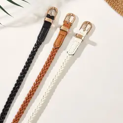 Hand-woven wax rope needle buckle belt