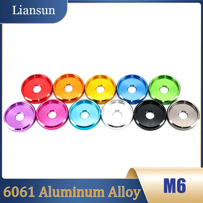 6061 Aluminum Alloy Gasket/Seal Ring M6 Thickness 3.5mm Special Gasket for Big Head Screws Suitable for Bicycles and Motorcycles