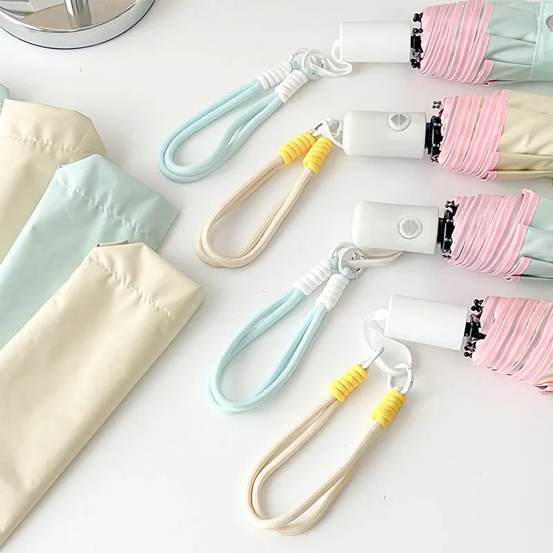 

Зонт-макарон с цветным бантом, автоматический/ручной, с черным покрытием, защита от УФ-излучения UPF50+, для солнца и дождя, двойного назначения