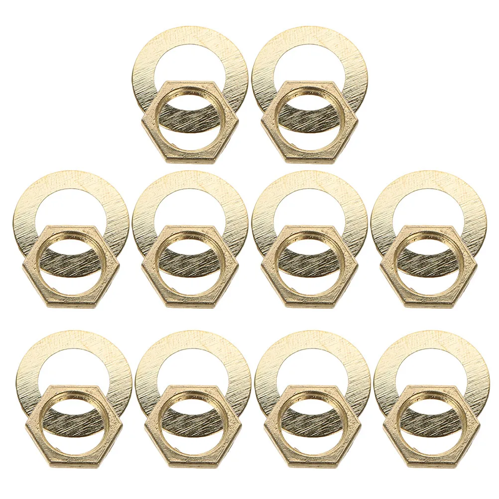 10Sets Clock Fittings Quartz Nut Washer Set DIY Repair Replacement Quartz Mechanism Fixing Parts Kit Mechanism Fittings