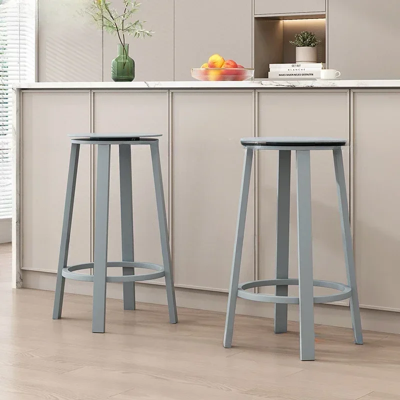 Sillas de lujo, muebles de Bar, silla de manicura de mediados de siglo, taburete para mostrador de cocina ergonómico de Metal antiguo y cómodo para café