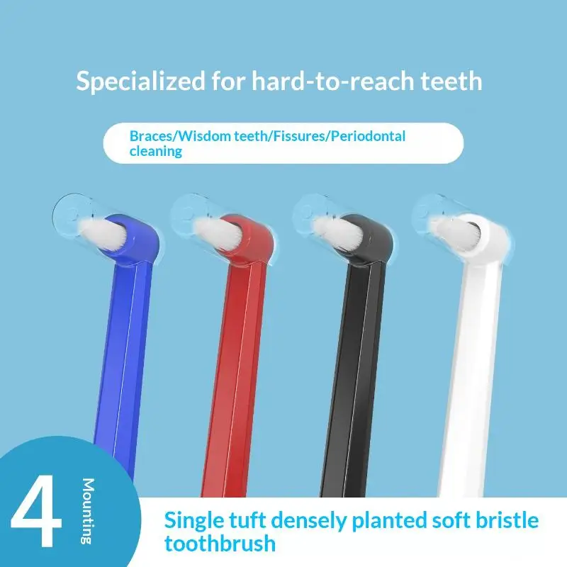 New.2/4Pcs Single-Beam Soft Bristle Interdental Toothbrush Implants Teeth Deep Cleaning Small Head Toothbrush Adult Oral Care