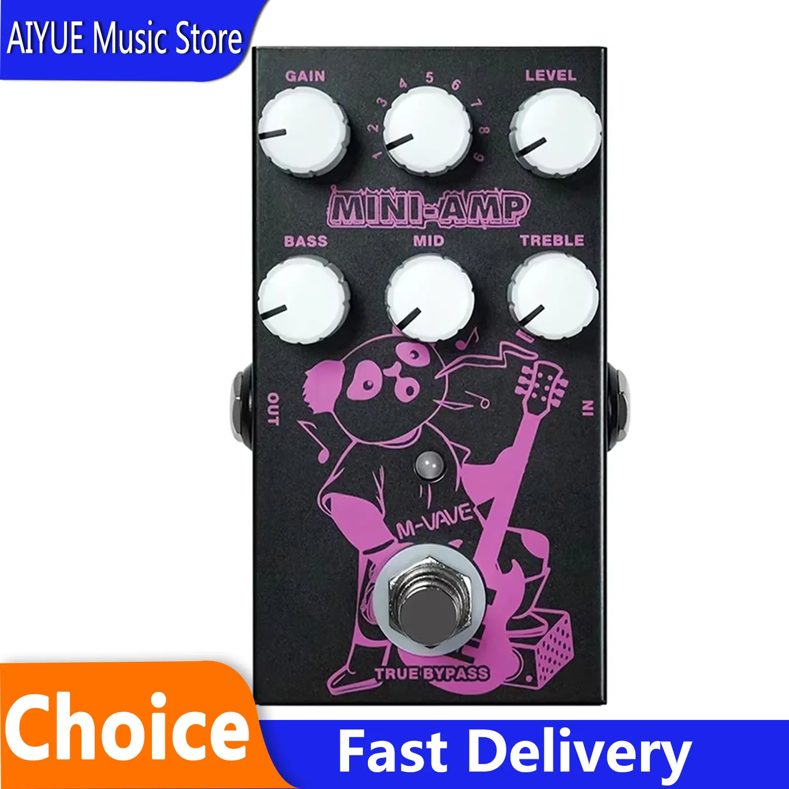 

M-VAVE Electric Guitar Effects Pedal MINI-AMP Pre-amp Simulation Effect Pedal 9 Classic Amp 3 Band EQ True Bypass Guitar Parts