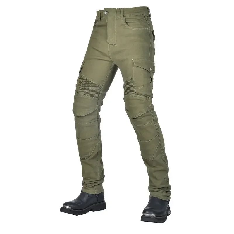 

VOLERO Motorcycle Pants for Man and Woman Knight Army Green Tooling Anti-drop Pants Breathable Wear-resistant Locomotive Pants