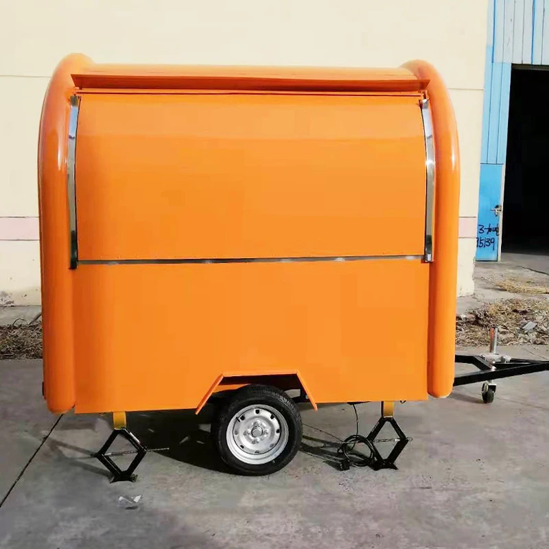 China-Manufactured Roasted Chicken Food Trailer Carnival-Style Concession Trailer with Stainless Steel Rotisserie
