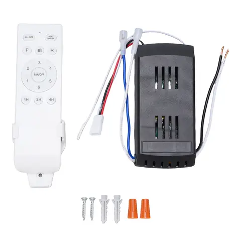 Control Remoto para Ventilador de Techo, Receptor de 6 Velocidades, Kit de Control Remoto para Ventilador de Techo con Luz, Temporizador de Larga Distancia para Reemplazo
