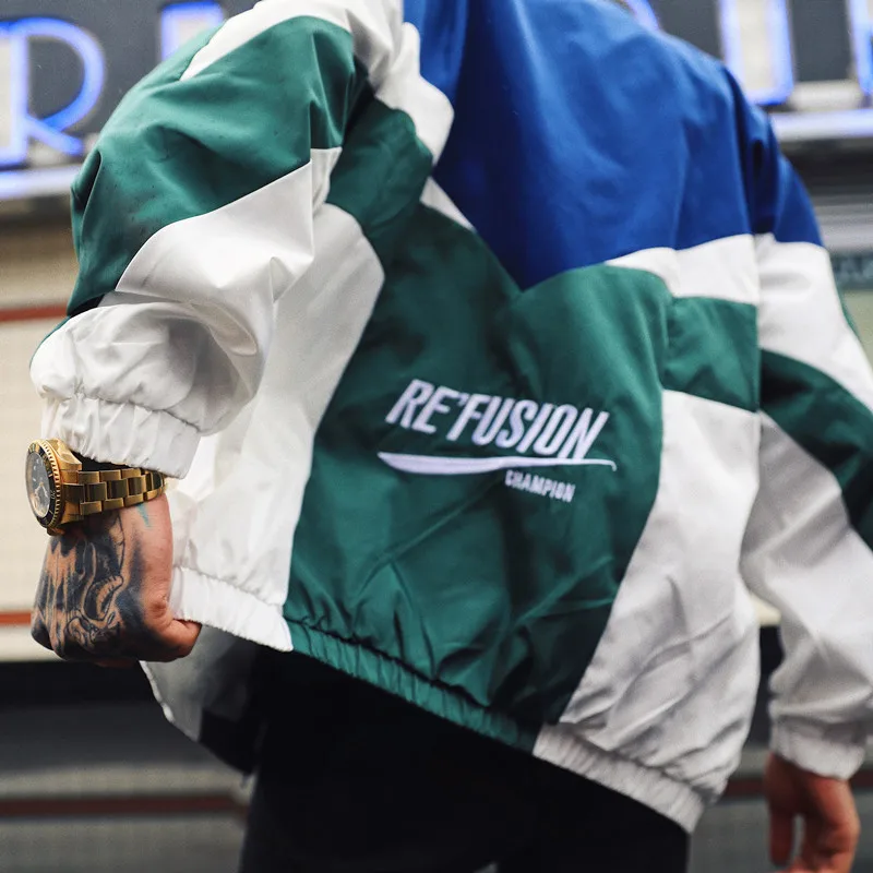 College Style Varsity Jacket Men Spring Letter Embroidery Bomber Jacket Casual Street Loose Patchwork Zipper Coat Women Couple