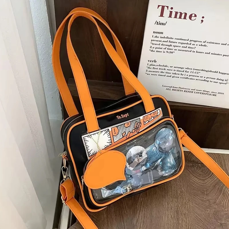 Bolso Y2K japonés Harajuku Ita para mujer, bonito bolso de hombro para niñas, bolso cruzado Itabag transparente, bolsos de hombro JK