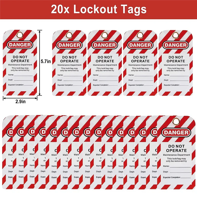 Kit Label Pengunci Listrik Lotere-Listrik Dengan Gembok Pengaman, Kit Kunci Pengait Pengaman, Tag Peringatan