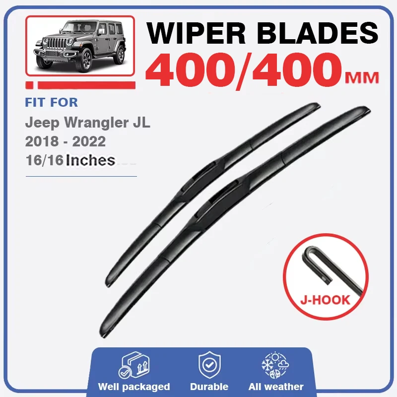 Front Rear Wiper Blades Set For Jeep Wrangler JL 2018 - 2022 Windshield Wiper Brush Windscreen Window 2019 2020 2021 Accessories