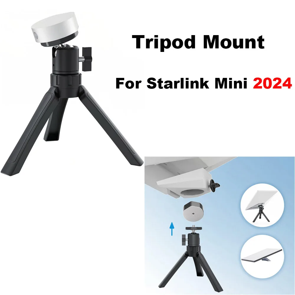 For Starlink Mini 2024 Tripod Mount with Aluminum Adapter Adjustable Angle for StarLink Mini Accessories Kit Original Pipe