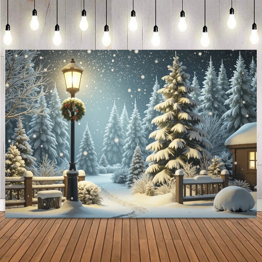 

Фэнтези Зимний снежный фон сосна Рождественская елка блестящий свет Рождественская вечеринка день рождения домашний декор фон для фотосъемки