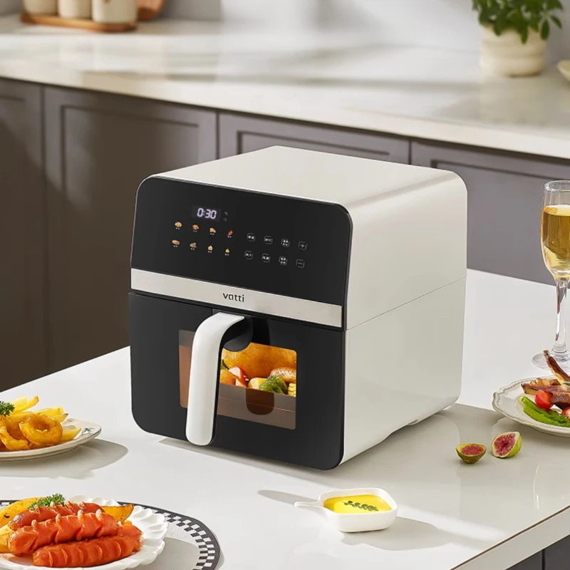 New Household 6L Large-Capacity 2-in-1 Air Fryer & Baking Oven - Flip-Free, Color Screen, Visible & Oil-Free