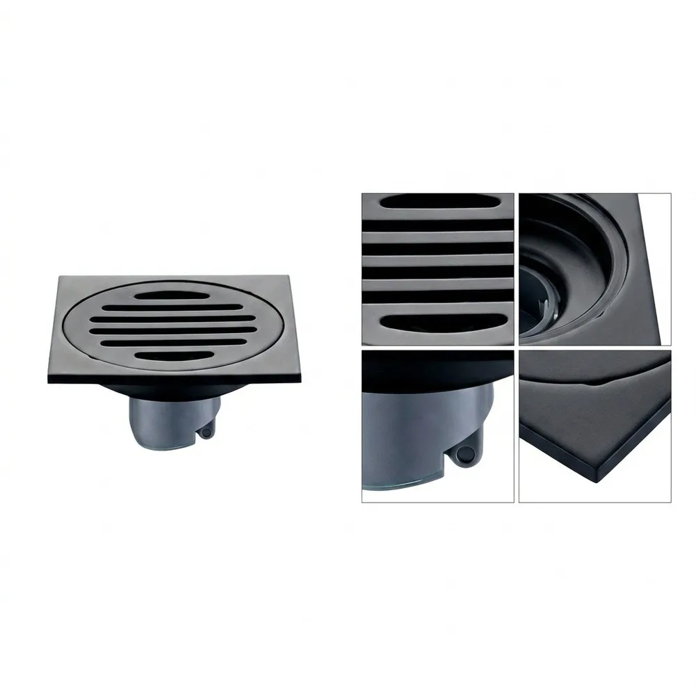 Stainless Steel Drain Cover for Shower Floor 10x10cm Grey Compatible with 50/75mm Pipes Fast Water Flow Design