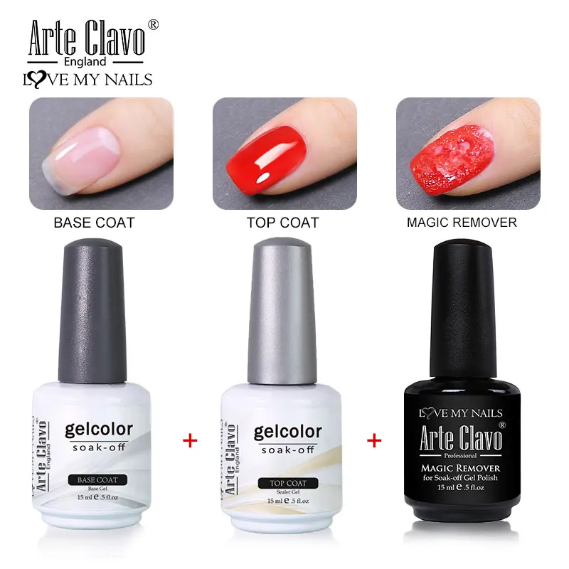 ArteClavo 15ml Top Gel Mantel Basis Mantel Primer Foundation Magie Entferner Gel Nagellack Lack Nail art Maniküre Lack weg tränken