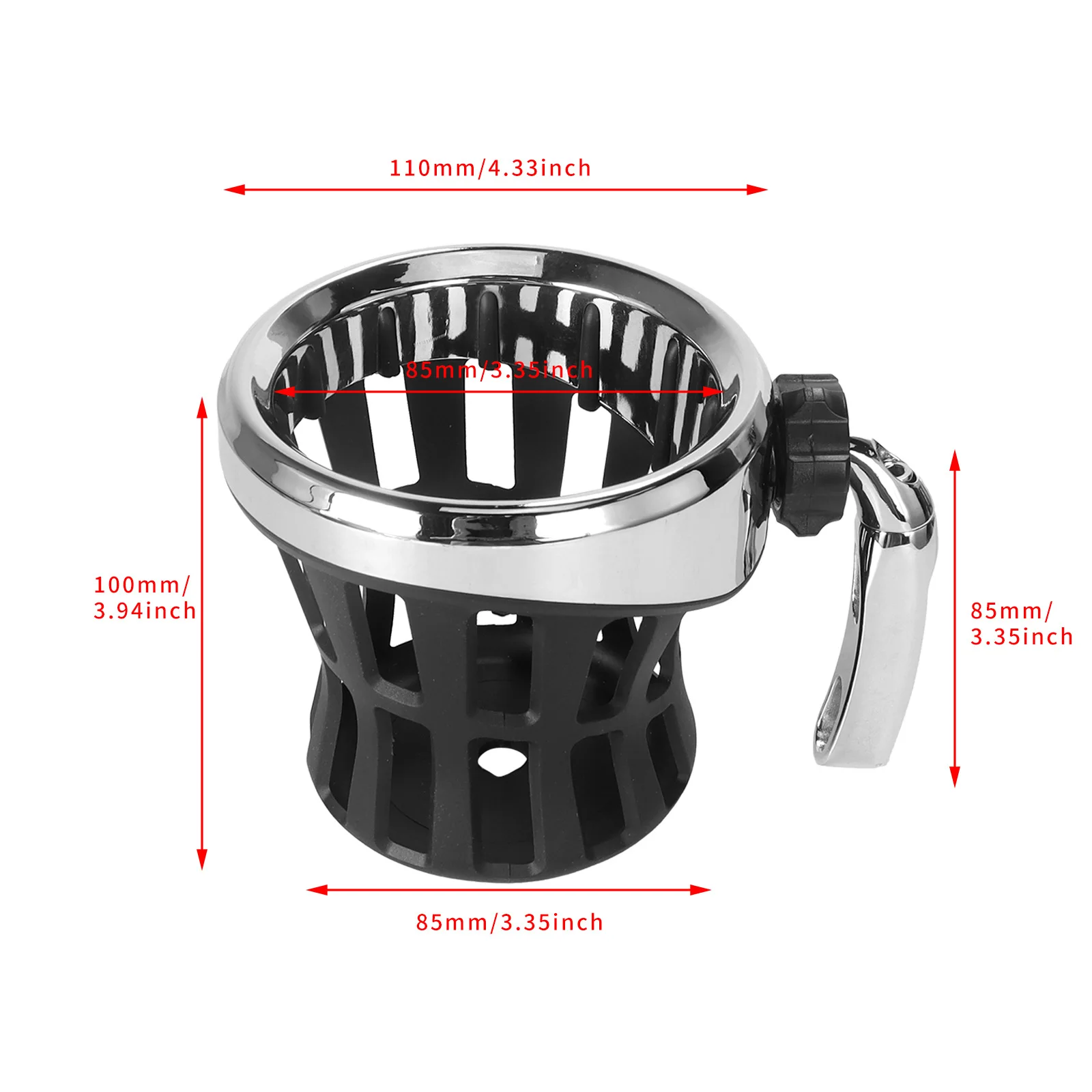 Rotatable Cup Holder Electroplated Aluminum Silicone Liner Motorcycle Water Bottle Bracket Fit for Hon da Gold Wing GL1800