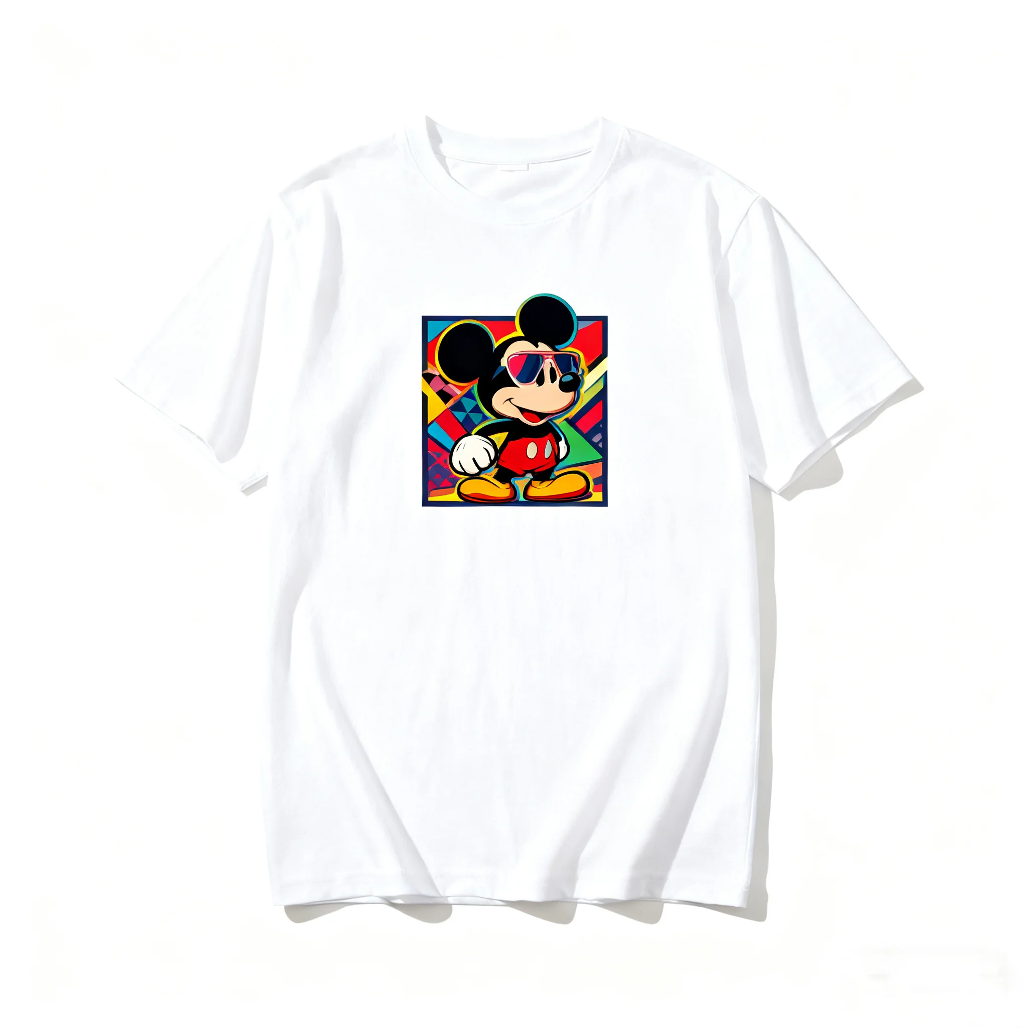 

Custom Designed Unique Mickey Mouse Pattern Men's T-Shirt - Soft Cotton Short Sleeve Streetwear for Winter, Summer, and Autumn