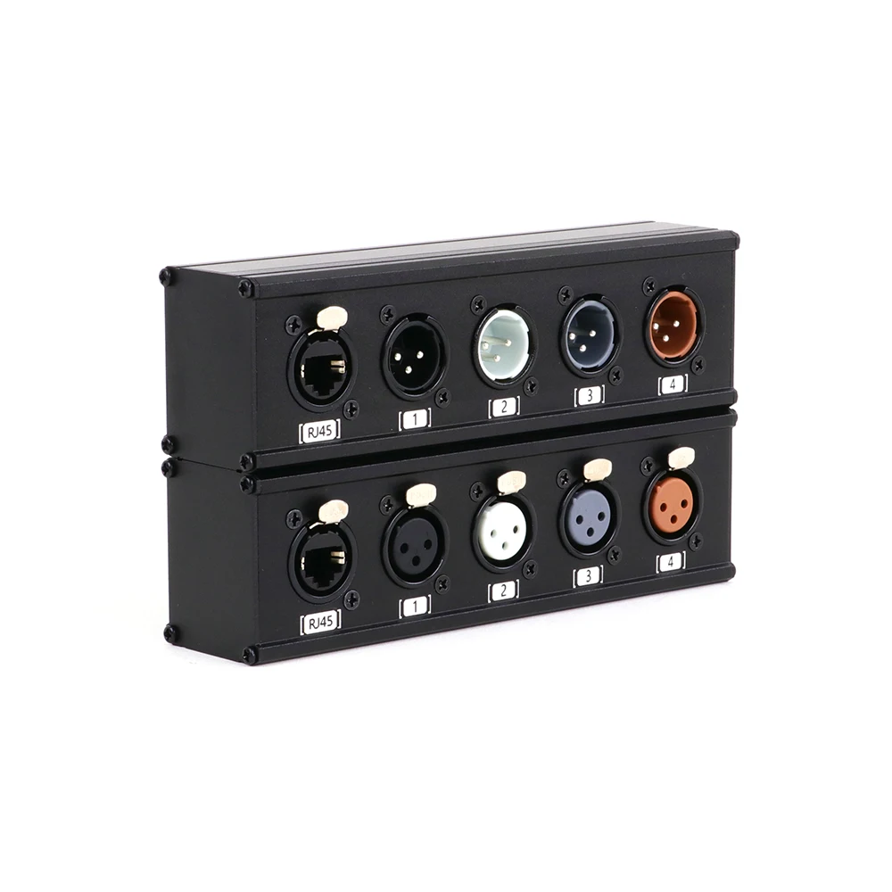 STP RJ45 CAT5 to 4-Channel 3Pin XLR/6.35mm Audio And DMX Over Network Cable Extender,DMX512 Network Signal Extender Male+Female