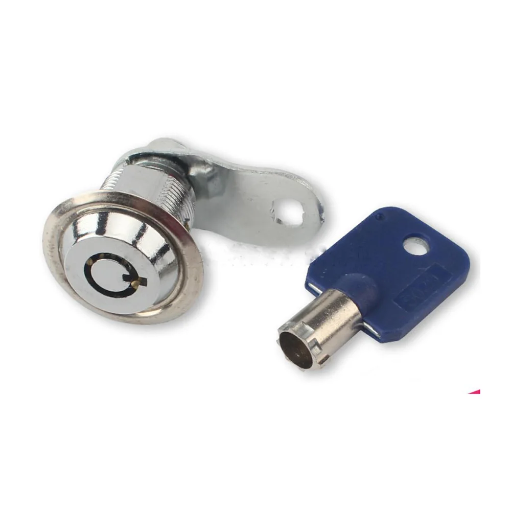 2 pcs arcade game machine iron box cabinet door lock plum lock 16mm short lock round open alloy lock with 1 key