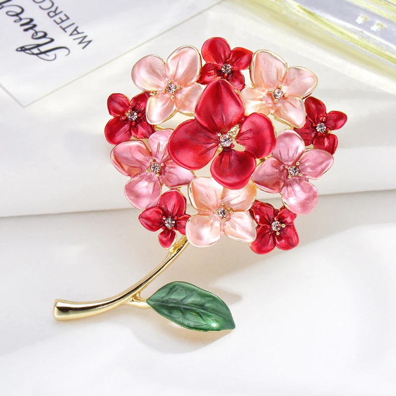 Red flower bud brooch female brooch Japanese and Korean atmosphere simple cardigan coat coat fashion pin