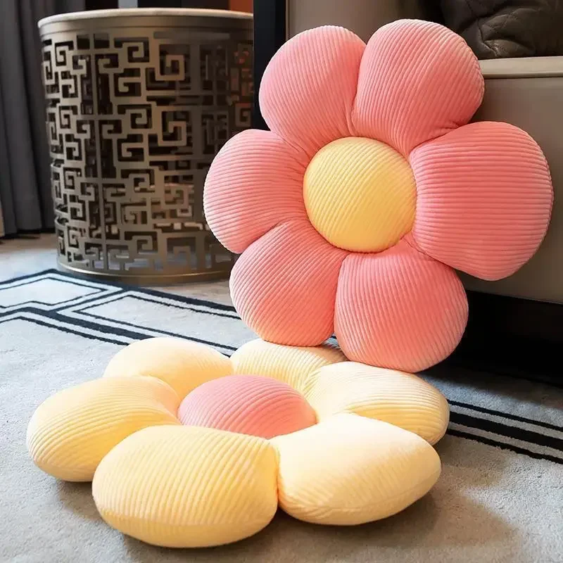 35 ซม.ดอกไม้สีสันสดใสหมอน Plush Plant Petal Cushion ตุ๊กตาของเล่นสําหรับเด็กผู้หญิงของขวัญตกแต่งบ้าน
