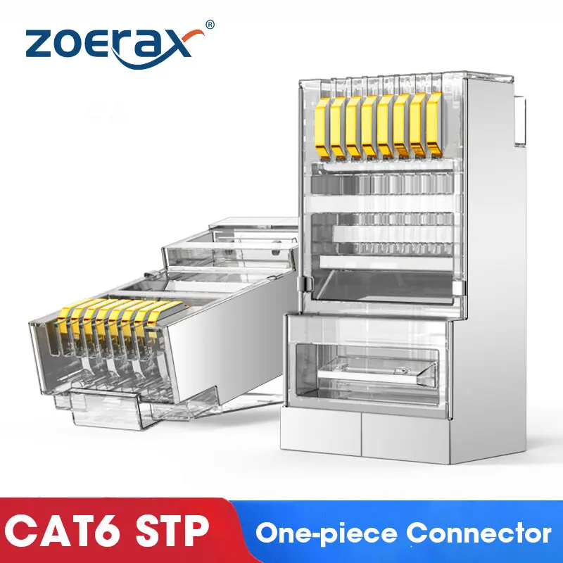 ZoeRax CAT5e CAT6 Stecker RJ45 Modularstecker Netzwerkstecker 50μ vergoldet 1,1mm Lochende für Ethernet-Kabel – Detail 8