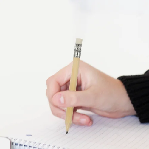 Imagen 2 del producto Lápiz corto portátil para estudiantes, lápices de oficina de madera a granel, para escritura y dibujo, 100 piezas