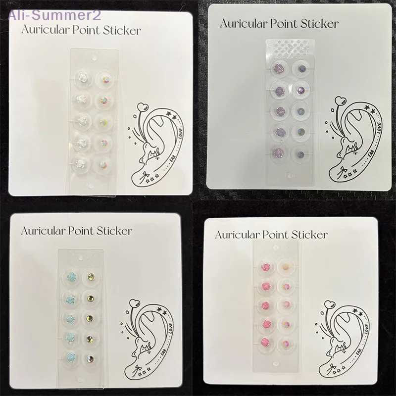 

{MX} 10 патчей, модные красочные розовые стразы, наклейки для ушей, наклейки для ушей, акупунктурные, аурикулярные, массажные патчи для ушей