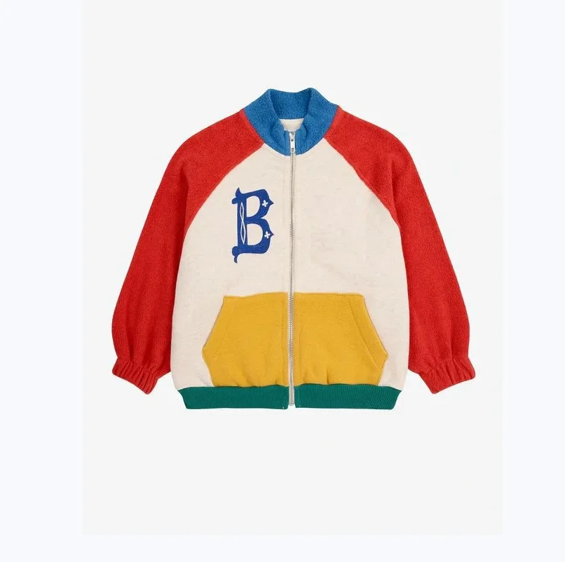 Jaqueta infantil com capuz, casaco de menino, suéter de algodão acolchoado, roupas de menina fofa, nova moda, outono, inverno, 2024