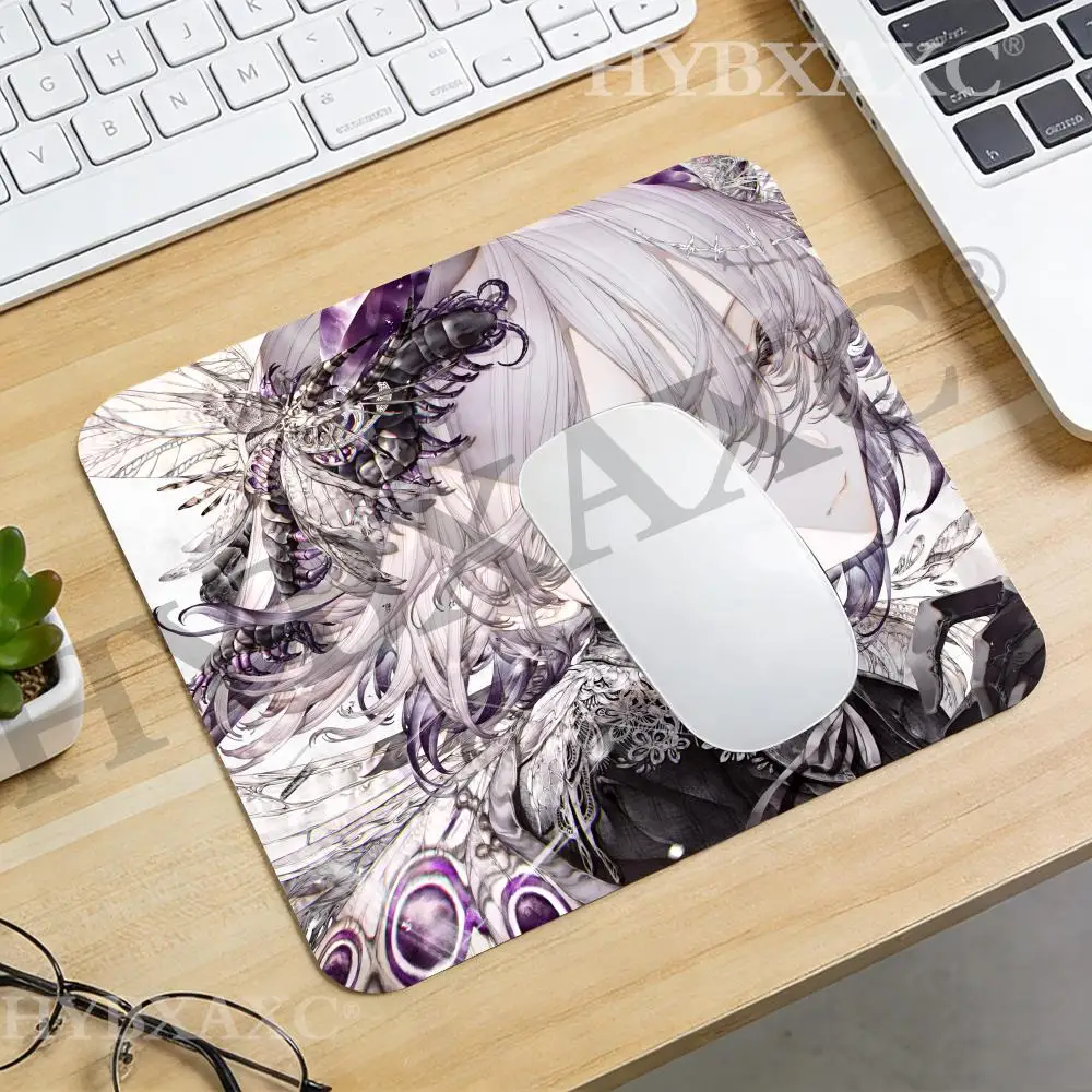 HYBXAXC Silver Hair Elegant Girl Small Mouse Pad Desk Mat for Office or Home Modern Mousepad for Work Setup Computer Accessories