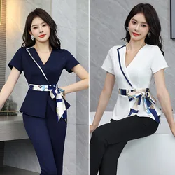 Esthetic uniform Spa beauty salon for the cosmetologist thai massage smocks Beauty uniforms Hotel foot bath technician costume
