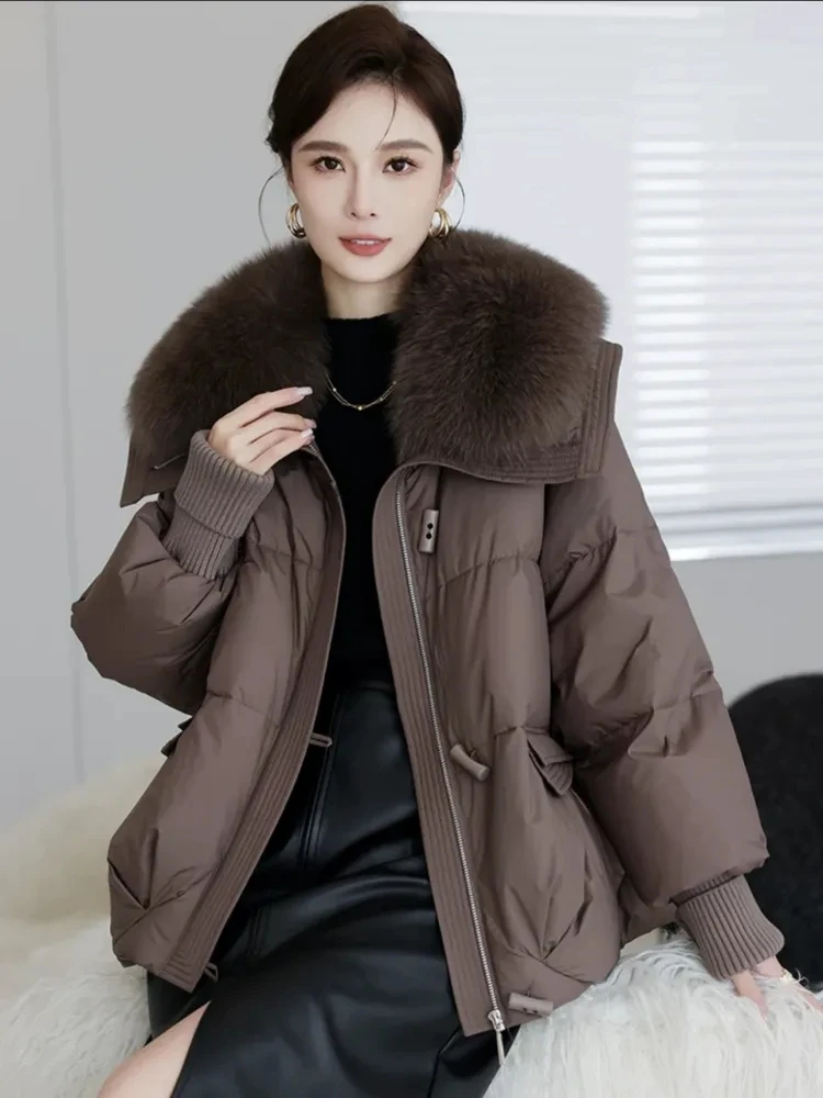 New Down Jacket Fox Collar Down Jacket Winter Women\'s Casual Loose Down Jacket Jacket Trend