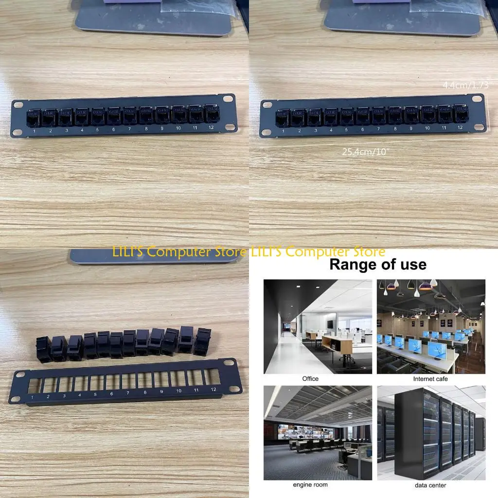 

A52B 12-портовая экранированная патч-панель CAT5e Готовый к использованию 10G металлический корпус Цветная маркировка