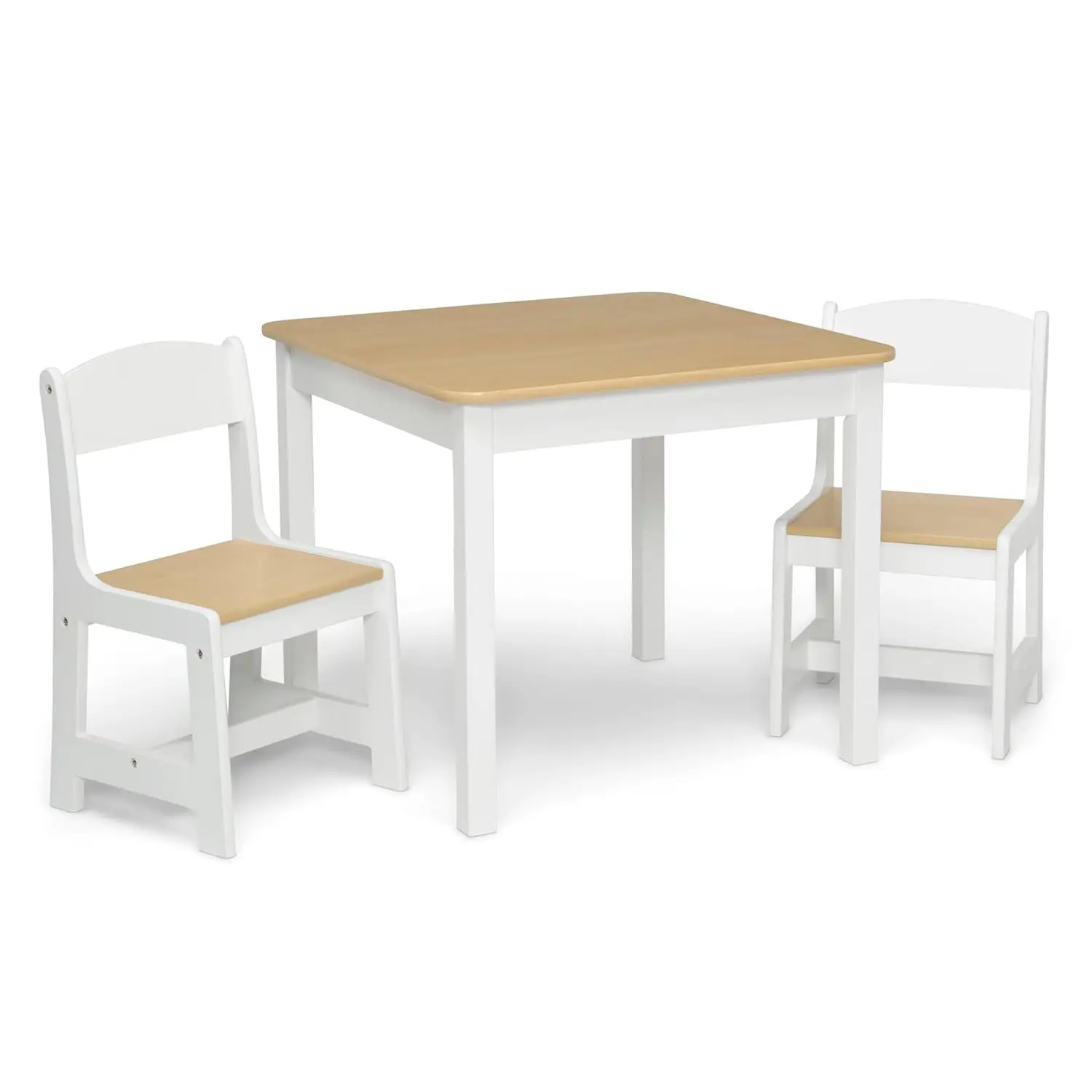 MySize Kids Wood Table and Chair Set (2 Chairs Included) - Ideal for Arts & Crafts, Snack Time, Homeschooling