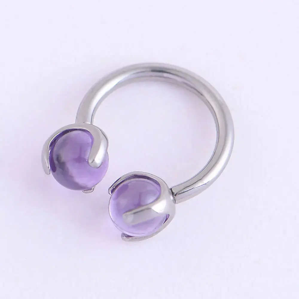 Wholesale G23 Titanium Piercing Crystal Ball Labret Lip Stud Jewelry Eyebrow Nose Ring C rod Body Women Body Jewelry