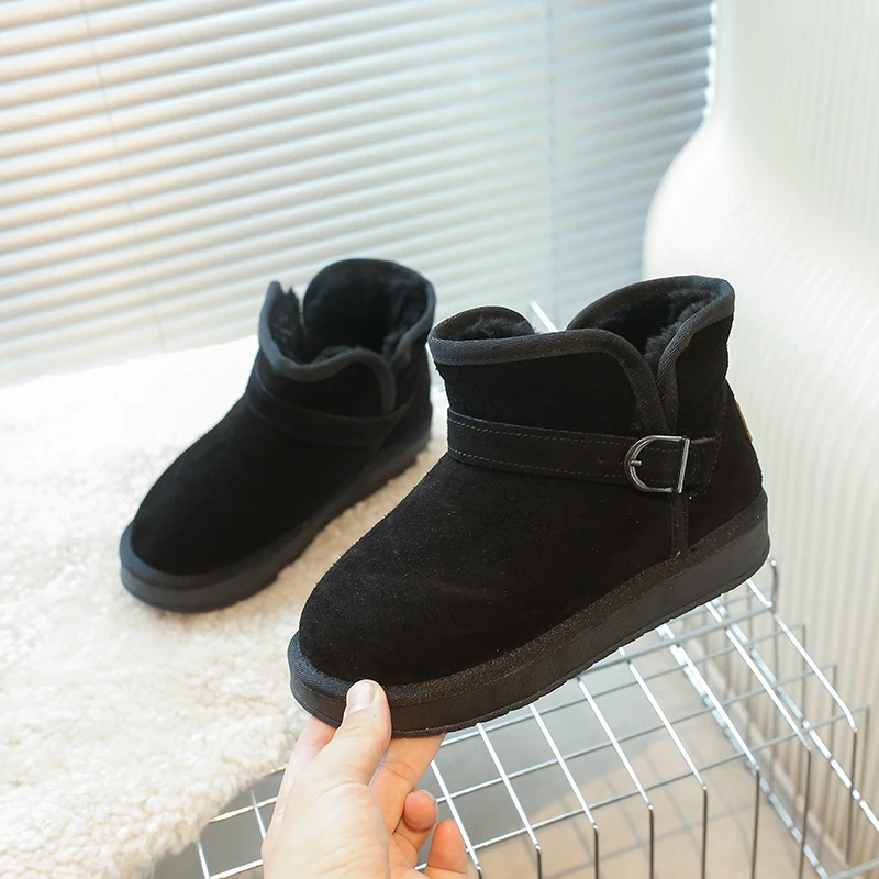 الأطفال أحذية الثلوج الشتاء لطيف دافئ موضة المضادة للانزلاق أحذية أطفال بنين بنات الترفيه سميكة الفراء منصة شقة قصيرة التمهيد أحذية رياضية #6