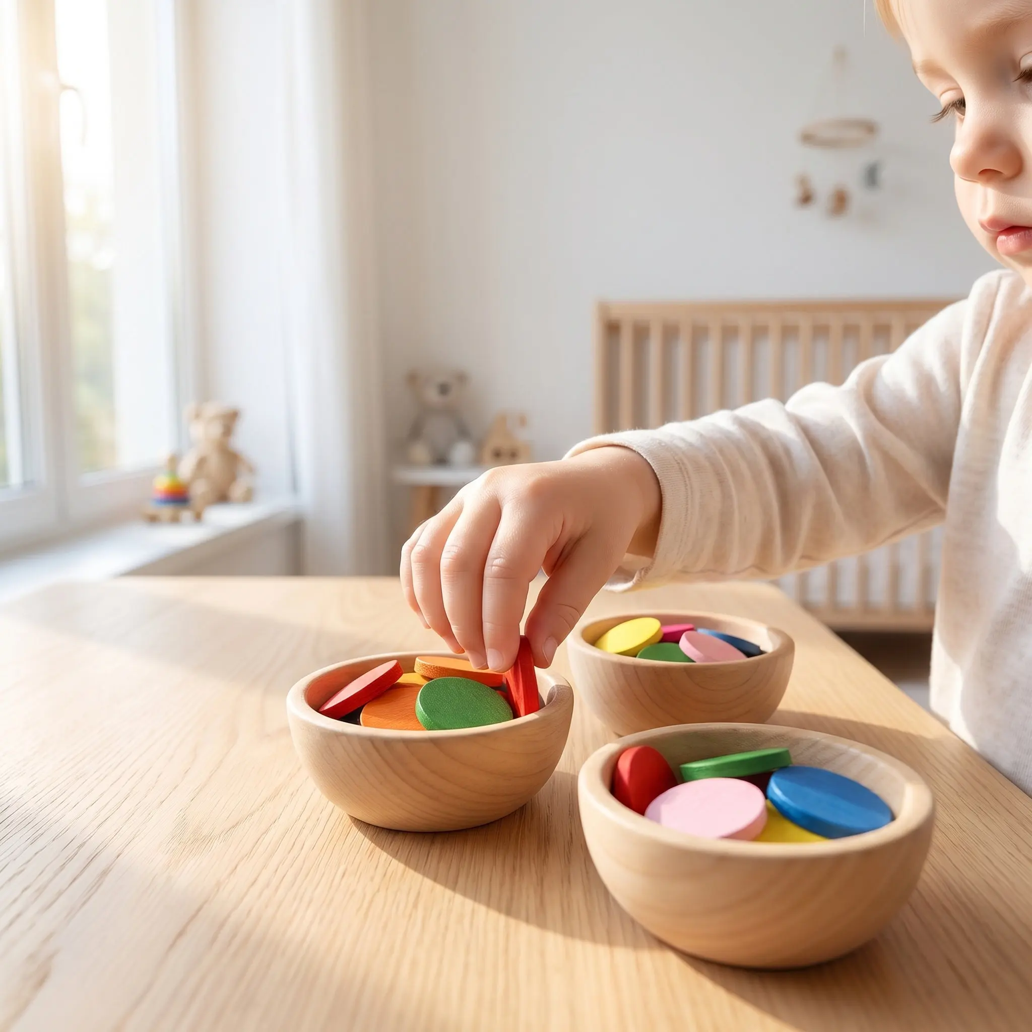50Pcs Exquisite Crafted Colorful Wood Discs Round Math Teaching Aids for Classroom Homeschooling Visual Learning Educational
