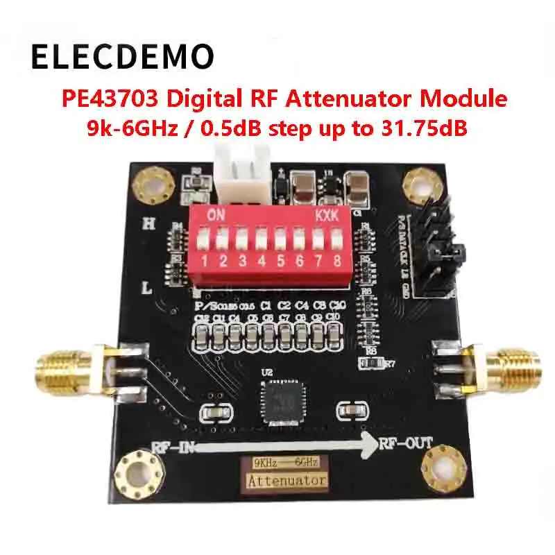 

Модуль PE43703, модуль цифрового радиочастотного аттенюатора PE43703, полоса пропускания 9K ~ 6 ГГц, 0,25 дБ, шаг до 31,75 дБ, демонстрационная плата функции
