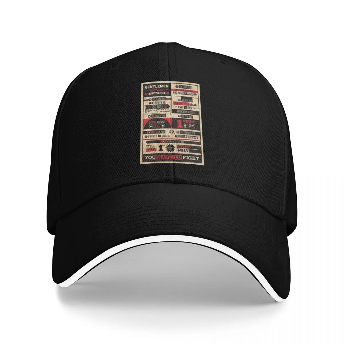 Baseball Caps Fight Club Movie Rules Graphic Unisex Outdoor Summer Hats