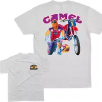 Retro Car Camel Cigarettes T-Shirt Vintage Cotton Tops Tee Short Sleeve Casual Streetwear Oversized Women Men Clothing Motosport