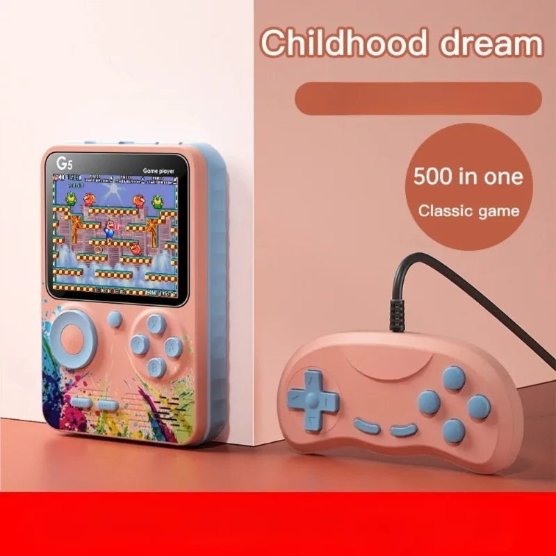 

Портативная игровая консоль G5 2026, 500 классических игр в стиле ретро, 3,0 дюйма, аккумулятор емкостью 1020 мАч, идеальный праздничный подарок для детей и взрослых