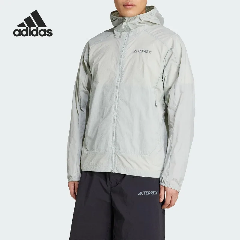 adidas Woven Detachable Hood Wind Jacket Spring Two Ways Wear Wind Block Seasonal CoatJD3504 1PCS